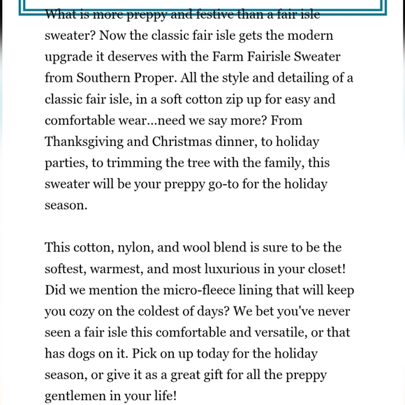 Southern Proper Farm Fairisle Full Zip Lined Sweater Jacket Size XL Preppy Mens - Picture 2 of 15